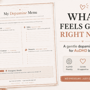 Printable ADHD dopamine menu for choosing better breaks and avoiding doomscrolling