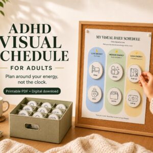 adhd visual schedule for adults, energy based routine board, neurodivergent planner (digital download)