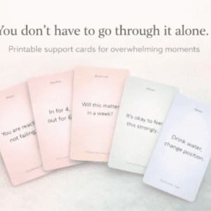 Printable RSD support cards for ADHD rejection sensitivity, shame spirals and emotional regulation